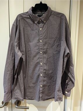 Men's Button-Down Check Shirt - red, blue & White